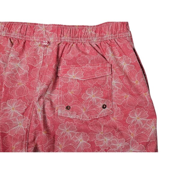 Johnnie-O Floral Swim Trunks Shorts Pink Men's Medium Lined Drawstring Pockets - Picture 8 of 13